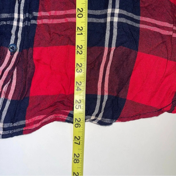 Woolrich Red White & Navy Blue Plaid Button Down Shirt Large Women’s - Picture 7 of 10